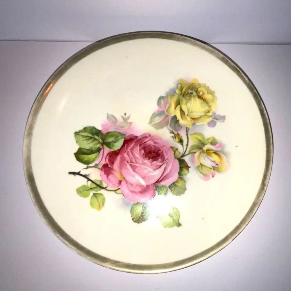 Beautiful Shabby Chic plate; gorgeous roses J S V Germany